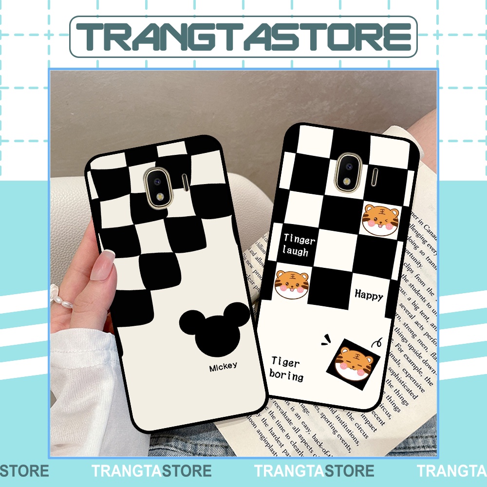 Ốp lưng Samsung J2 Pro / J2 Core / J4 in hình sọc caro, họa tiết đen trắng dễ thương