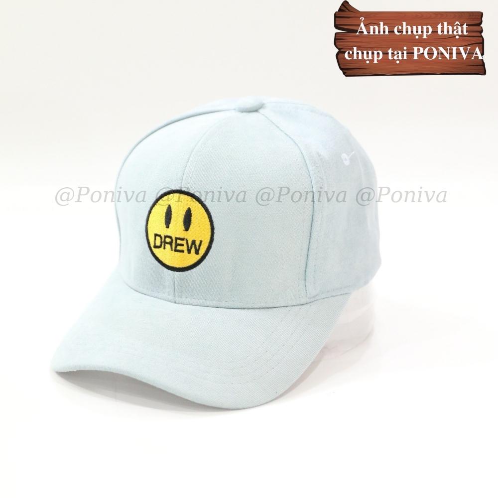 Mũ lưỡi trai ❤️ Nón kết thêu mặt cười chất nhung mịn form unisex C925 phong cách Ulzzang Thời trang PONIVA siêu hot