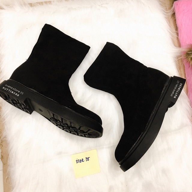 Bốt bệt da lộn nhung size 35 fullbox