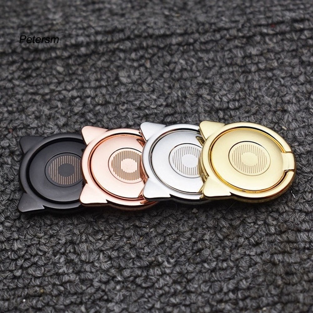 [PE]Universal Rotated Cute Cat Ears Metal Mobile Phone Finger Ring Holder Grip Stand