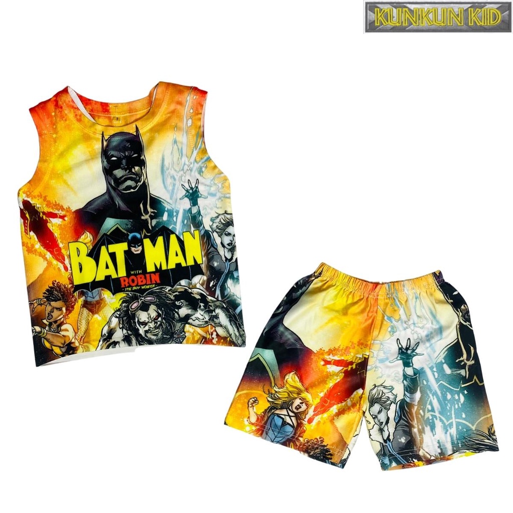 Quần áo trẻ em hình người dơi batman ba lỗ size đại từ 10-60kg Kunkun Kid BL149 thun lạnh thoáng mát