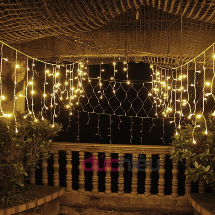Dây đèn LED rèm 8m 40 sợi, dây đèn chớp tắt, đèn trang trí noel