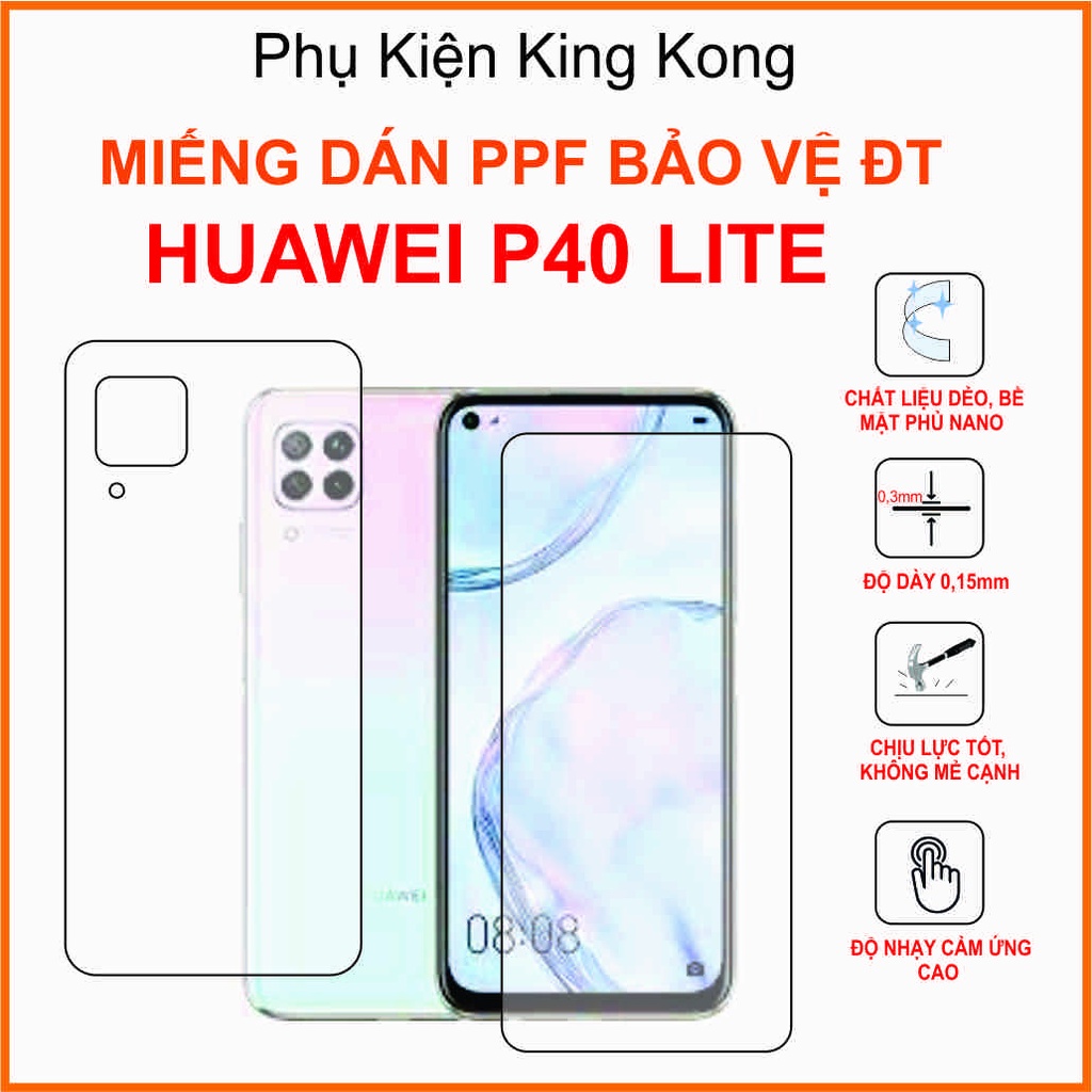 Miếng dán Ppf Huawei P40 lite Dán Ppf chống bám vân tay