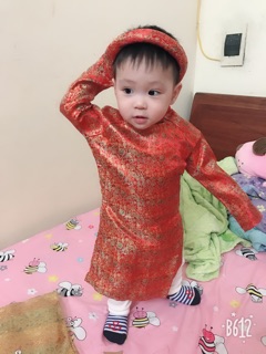 ÁO DÀI GẤM CHO BÉ