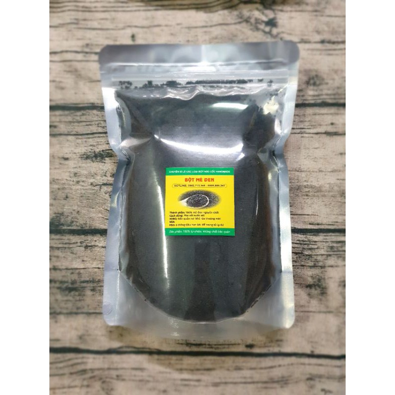 1 Ký Bột Mè Đen Rang Chín Nguyên Chất 100%- mè quê, rửa sạch, rang chín thơm lừng