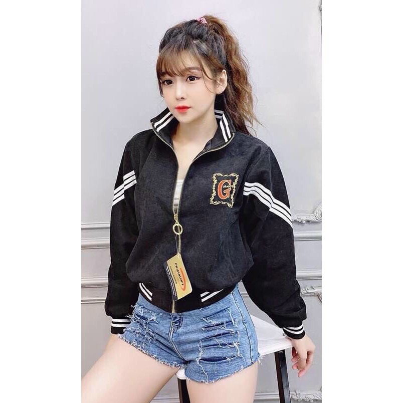 Áo khoác Nữ dù 2 lớp form ôm eo, phối cánh tay in hình ấn tượng - Hot trend | BigBuy360 - bigbuy360.vn