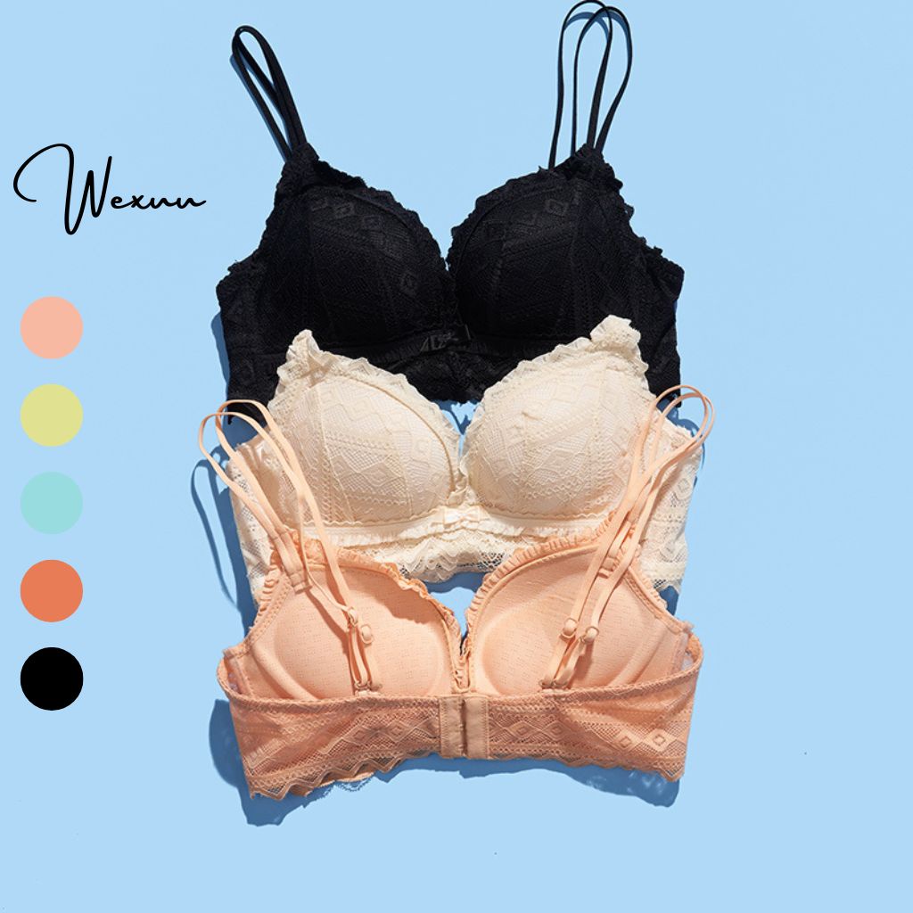 Áo lót nữ ren Wexuu Design thiết kế không gọng đệm dày nâng ngực gợi cảm, có lỗ thông hơi - AV26