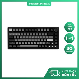[Quà 200k] Bàn Phím Cơ Không Dây - AKKO PC75B Plus Black & Silver (Bluetooth 5.0 / Wireless 2.4Ghz / Hotswap)