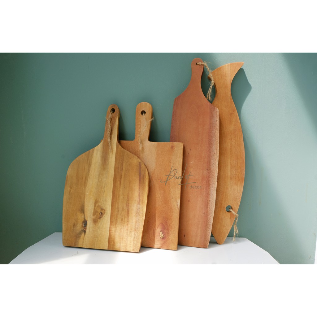 Thớt gỗ tự nhiên, khay gỗ decor, chụp hình nhiều mẫu - Wooden cutting board