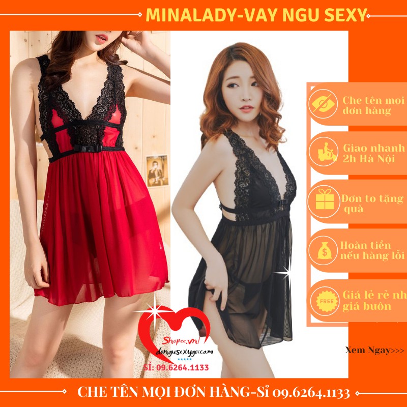 Đồ ngủ  Sexy - Váy ngủ Bigsize hai dây ren voan lụa mềm dễ thương sexy gợi cảm giá rẻ đẹp -HOA BỆN