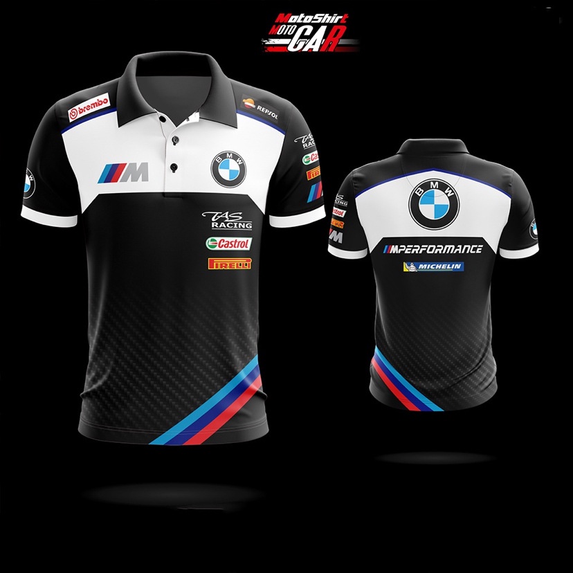 Áo Thun Polo In Logo Xe Hơi Bmw Cá Tính Cho Nam