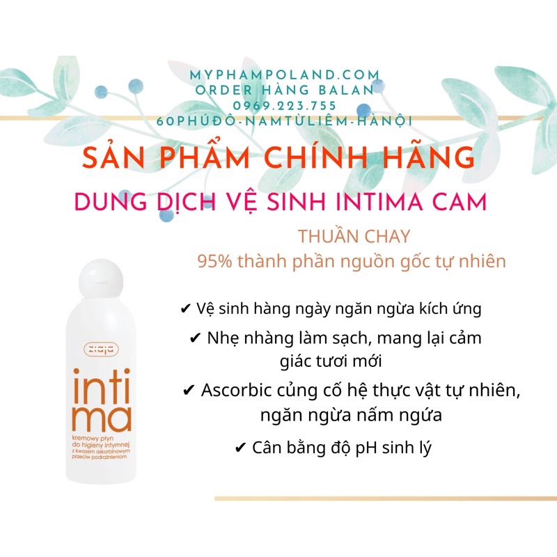 DUNG DỊCH VỆ SINH PHỤ NỮ INTIMA CAM