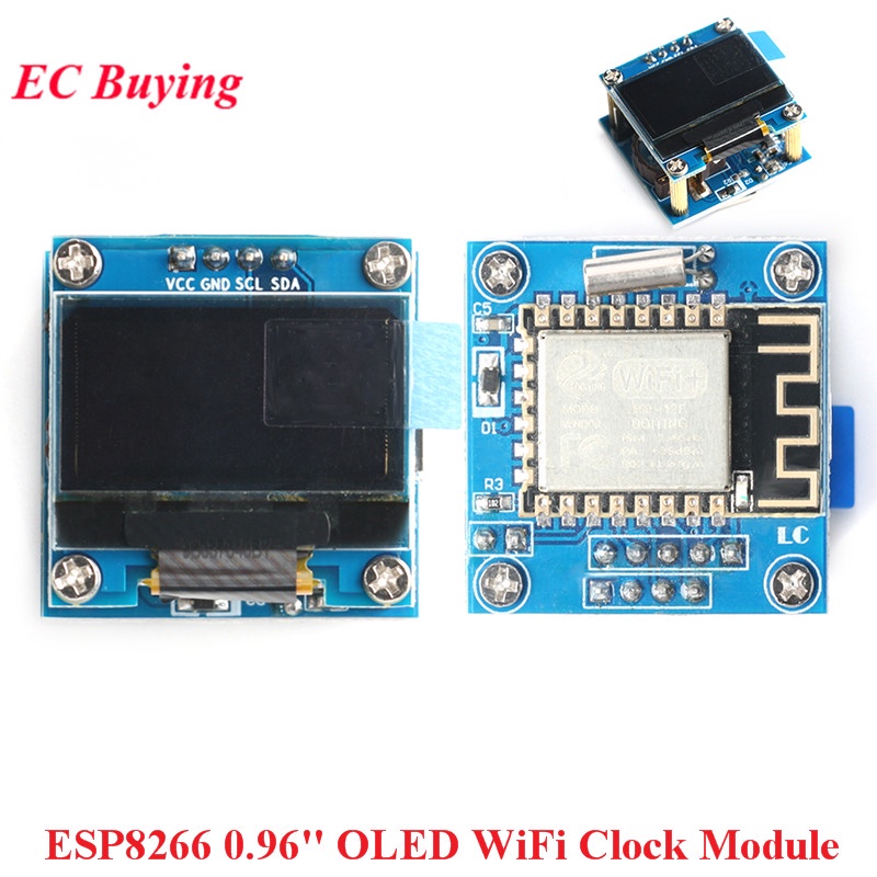 Mô Đun Hiển Thị Đồng Hồ WiFi ESP8266 0.96 inch ESP-12F Giao Diện IIC I2C 5V ESP12F Cho Arduino