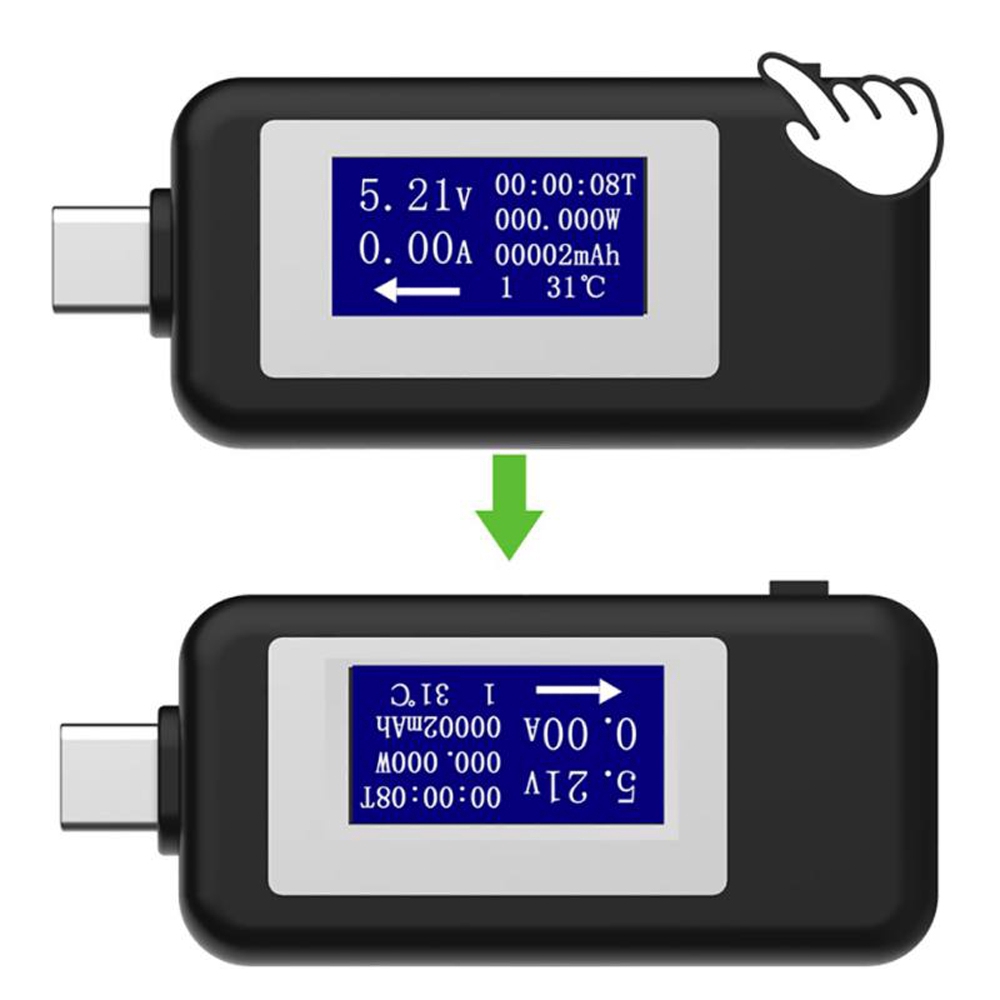 【READY STOCK】Bộ kiểm tra USB loại C C Màn hình hiển thị kỹ thuật số Vôn kế Ampe kế USB-C