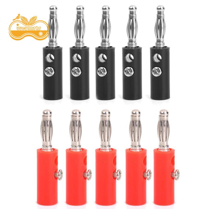 Set 10 jack cắm bắp chuối 4mm màu đỏ + đen