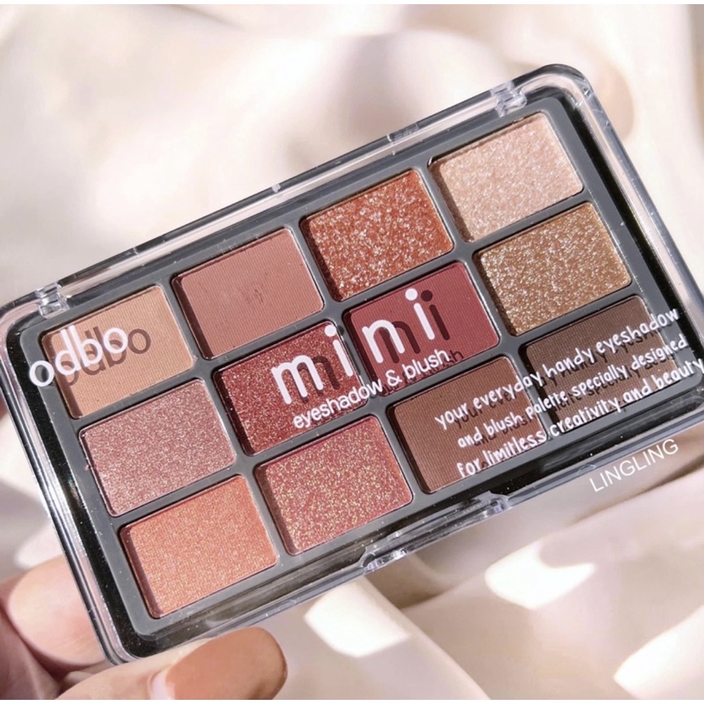 Bảng Phấn Mắt 12 Ô Odbo Mini Eyeshadow &amp; Blush