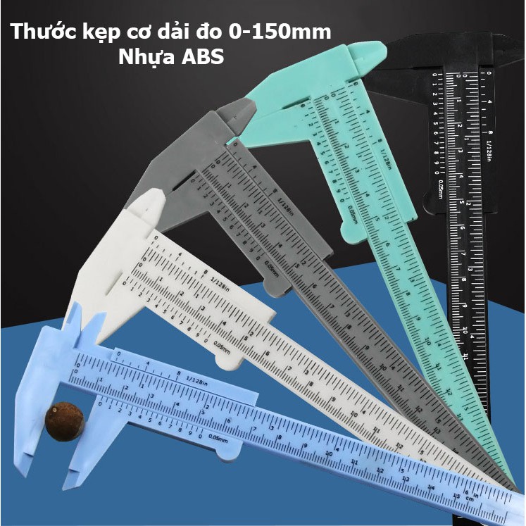 Thước kẹp mini 2 loại đo 0-80mm và 0-150mm Nhựa ABS, thược cặp đo đường kính, độ sâu