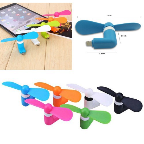 Quạt Mini Usb 2 Cánh Cắm Điện Thoại Android, Iphone ,type C