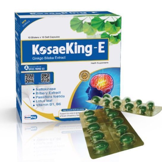 Thuốc bổ não KosaeKing - E giúp lưu thông tuần hoàn máu não, cải thiện mất ngủ