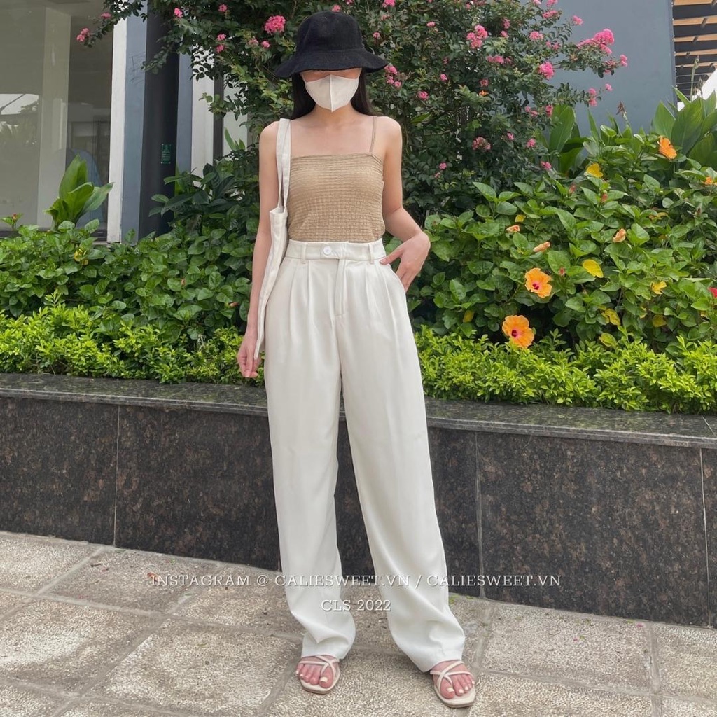 Quần ống rộng nữ lưng cao Caliesweet quần culottes ống xuông tôn dáng nhiều màu đủ size