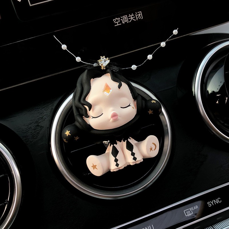 Phụ Kiện Trang Trí Cửa Gió Điều Hòa Xe Hơi Hình Skull Panda -Cài Cửa Gió Sáp Thơm Xe Ô Tô