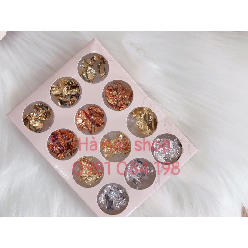 set nhúm bạc ẩn móng tay