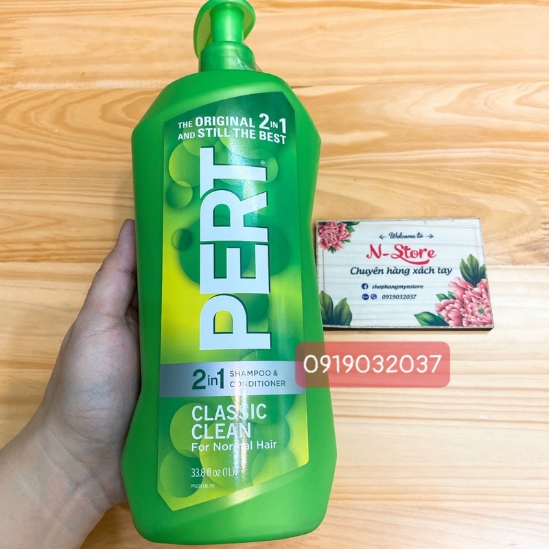 DẦU GỘI VÀ XẢ PERT 2 IN 1 PLUS CLASSIC CLEAN 1L MỸ