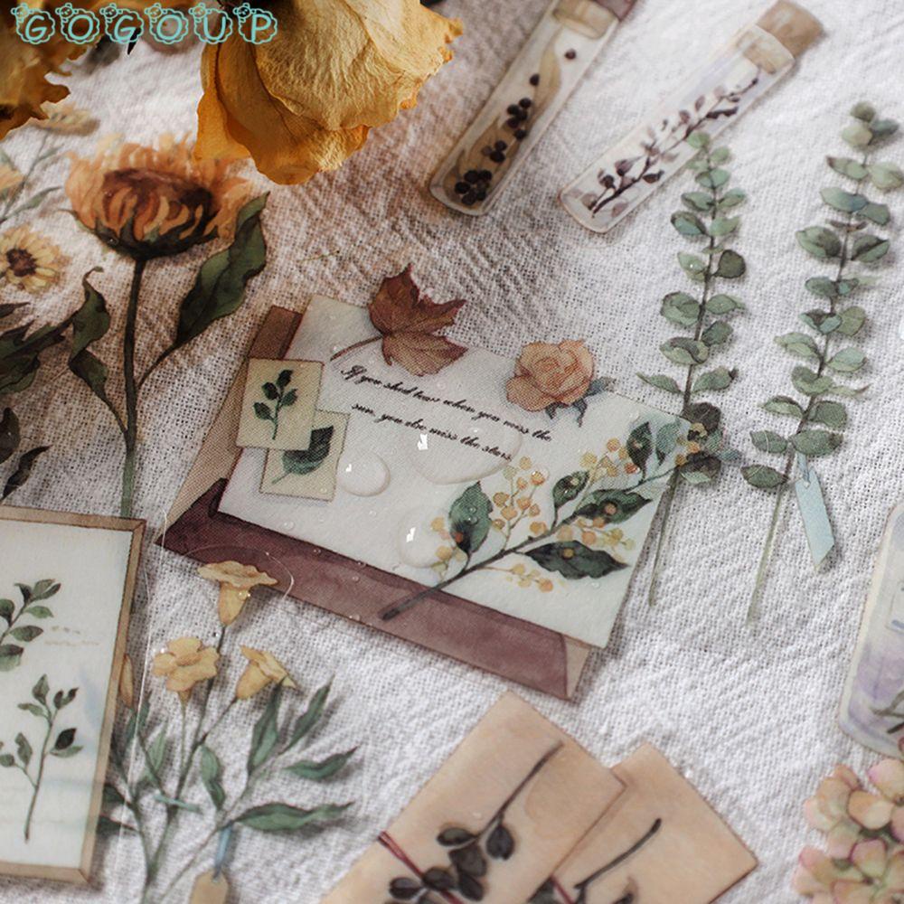 40 nhãn dán hình cây hoa trong mờ trang trí thiệp/ sổ tay/ sổ lưu niệm/album DIY