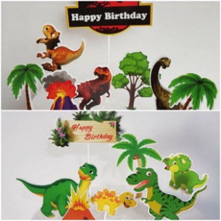 Phụ kiện trang trí bánh Set cắm khủng long - trang trí bánh sinh nhật