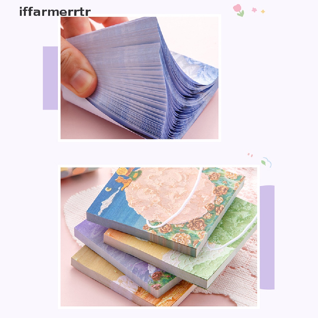 {iffarmerrtr} Tấm Giấy Ghi Chú Họa Tiết Tranh Sơn Dầu Hoàng Tử Bé Trang Trí Sổ Tay