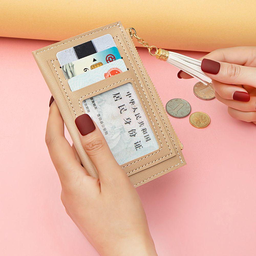 Ví Da PU Ngắn Đựng Thẻ Tín Dụng / Xe Buýt Có Khóa Kéo Nhỏ Gọn Tiện Lợi Giá Đỡ