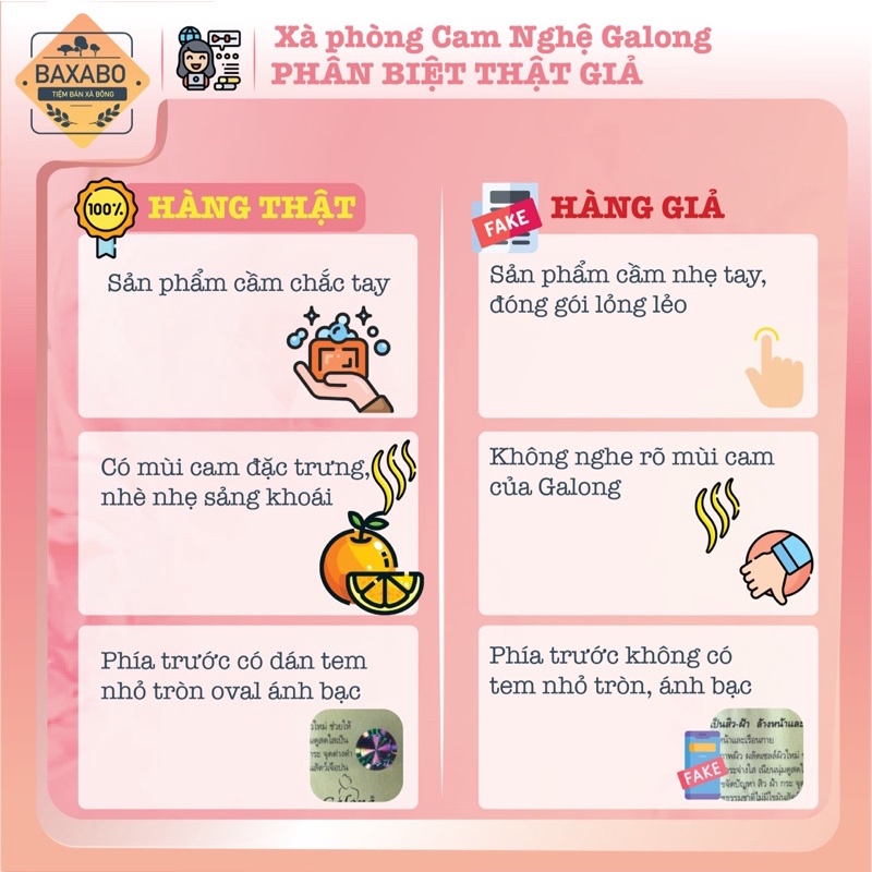 01 LỐC XÀ PHÒNG CAM NGHỆ GIẢM MỤN MỜ THÂM GALONG THÁI LAN  / XÀ PHÒNG NGHÊ CAM THÁI LAN