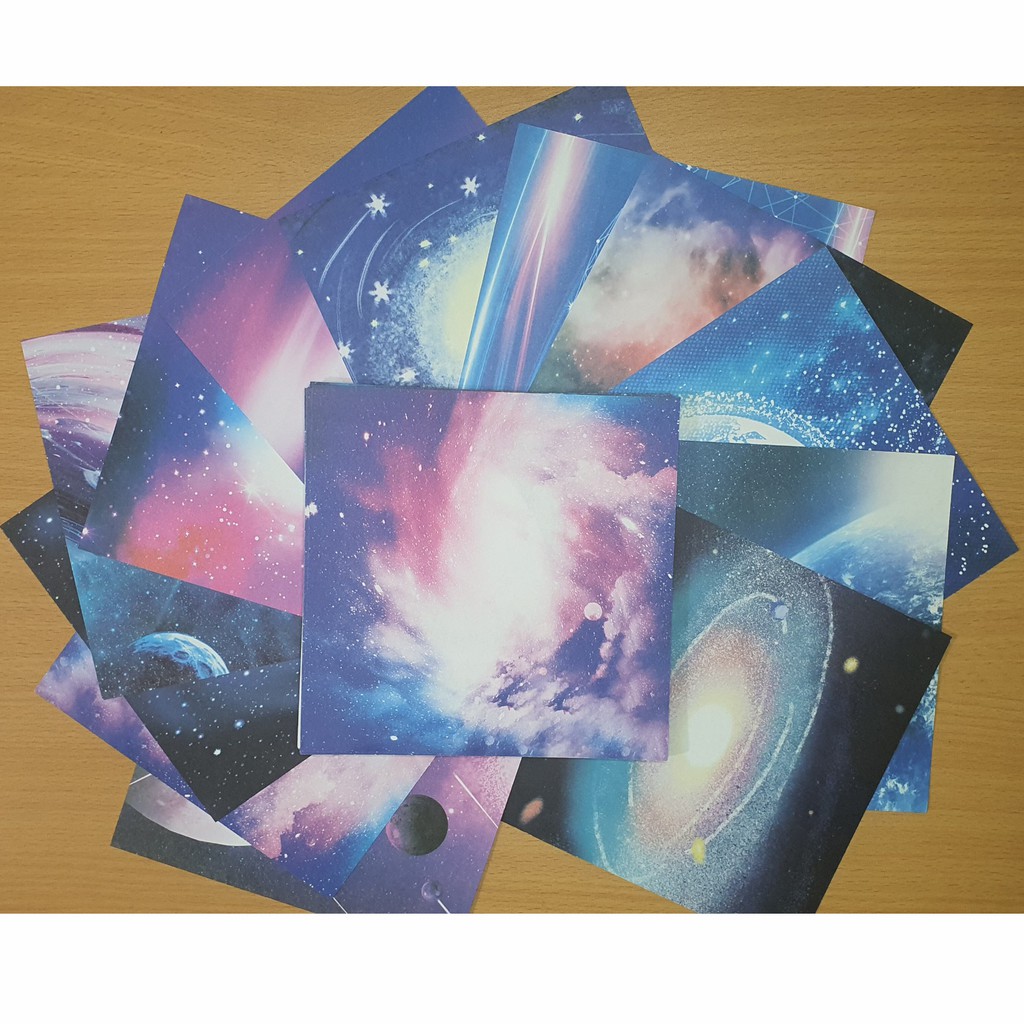 Giấy Thủ Công Gấp Origami - Hành Tinh Milky Way 50 Tờ 2 Mặt Màu (15x15cm)