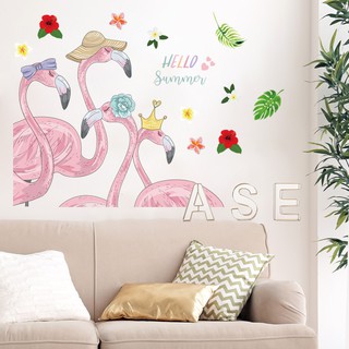 Decal dán tường hạc hồng hello summer SK 9317