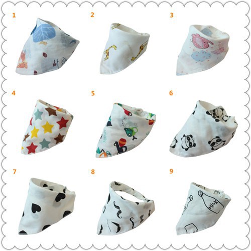 Yếm Ăn Cotton 2 Lớp Cho Bé