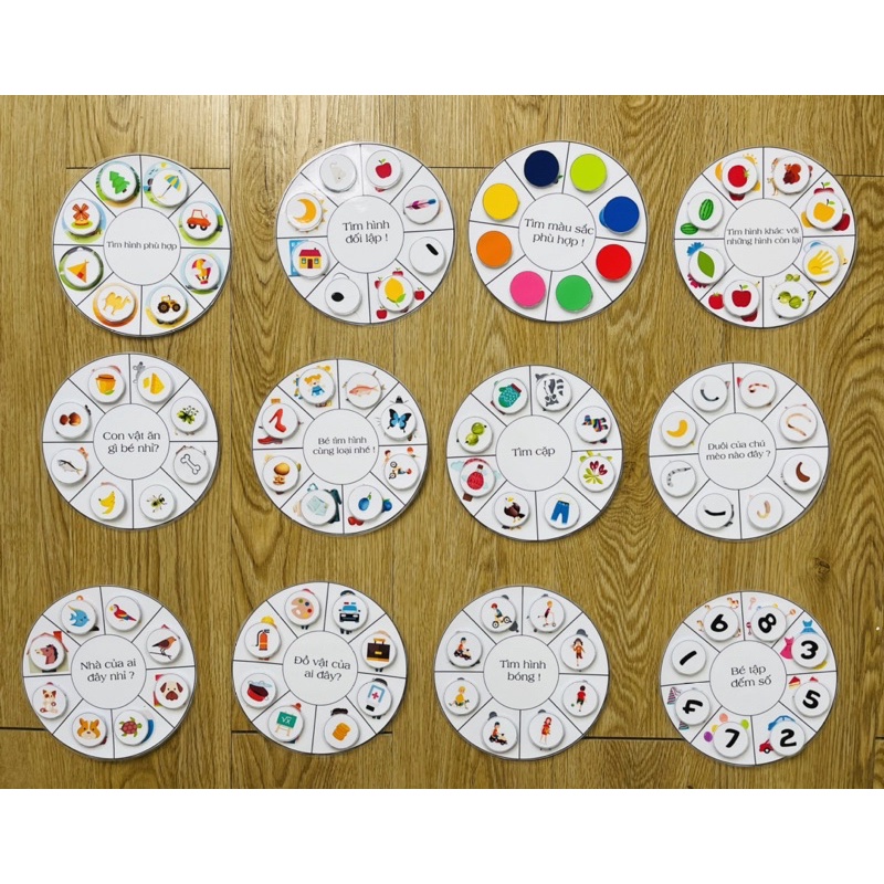 Học liệu Hình tròn tư duy, giúp bé phát triển tư duy logic
