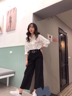 Quần kaki ống rộng