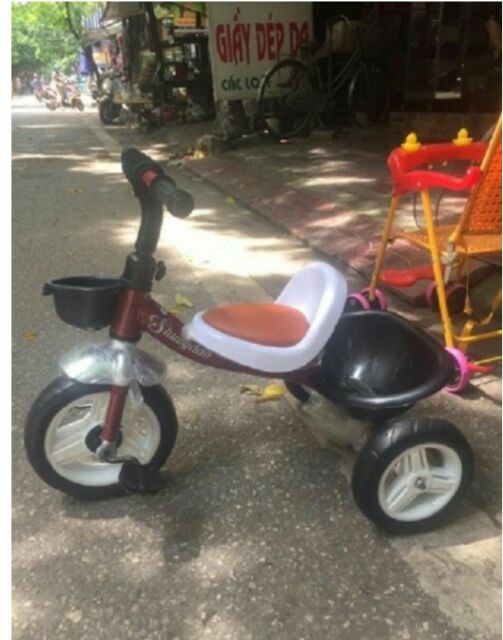 Xe đạp 3 bánh yên da cho bé từ 2 - 6 tuổi có giỏ