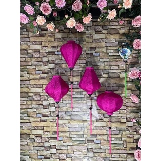 combo 4cái Đèn lồng trang trí Hội An gấm CÓ SẴN 20cm,30cm,40cm,45cm