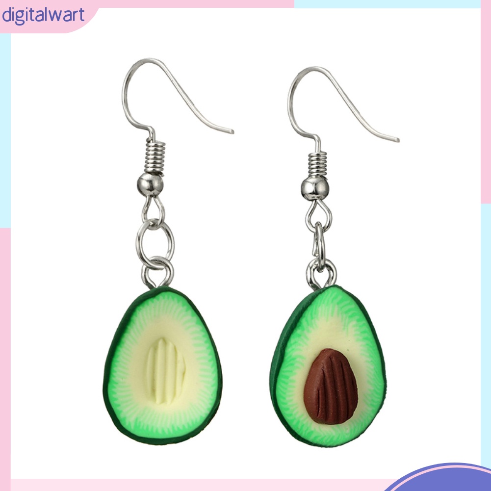 Đôi khuyên tai dáng dài thiết kế mặt hình quả bơ xinh xắn thời trang dành cho nữ