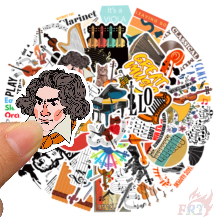 52 Cái / Bộ ❉ Sticker Dán Trang Trí Hình Nốt Nhạc Cổ Điển 01 ❉ Sticker Dán Tường Chống Thấm Nước Họa Tiết Doodle Hợp Thời Trang