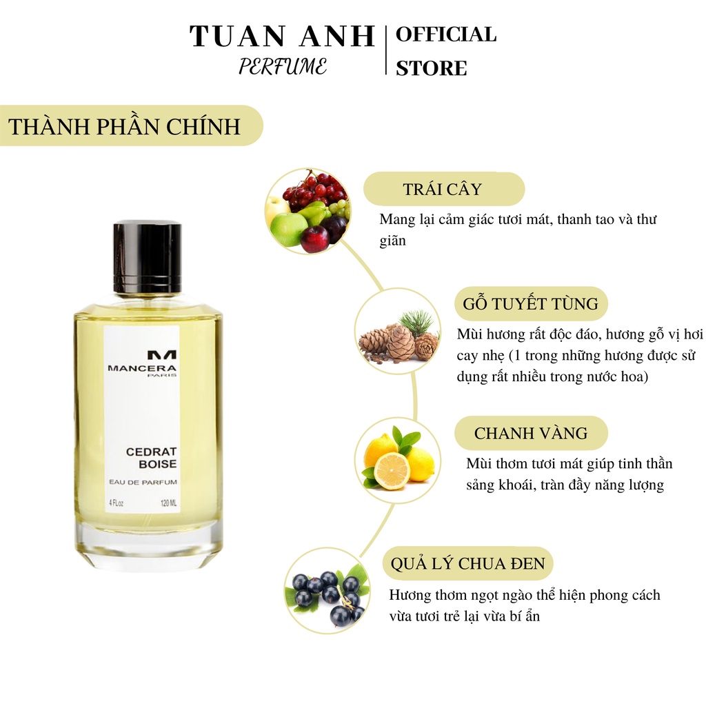 Nước hoa nam nữ Mancera Cedrat Boise Eau De Parfum chính hãng thơm lâu TUAN ANH PERFUME