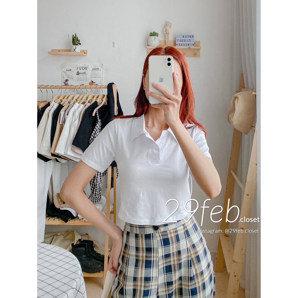 Áo thun cổ polo croptop (Ảnh thật) | BigBuy360 - bigbuy360.vn