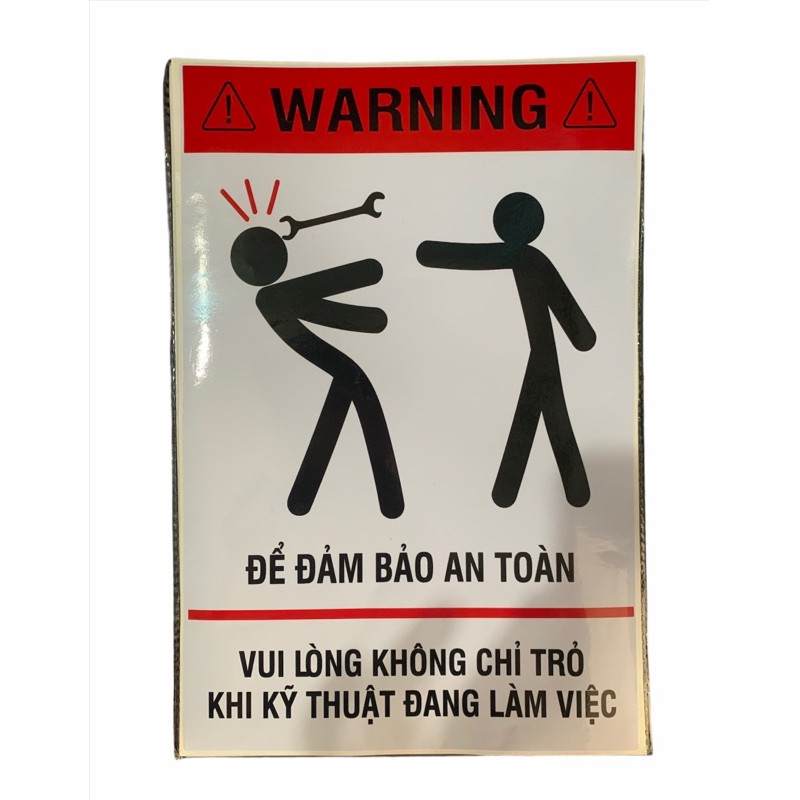 Decal 30x20cm Không Chỉ Trỏ Kỹ Thuật Khi Làm Việc