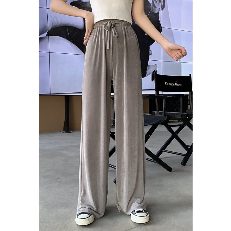 NRVP Quần Dài Nữ Lưng Cao Ống Rộng Thời Trang Hàn 2020