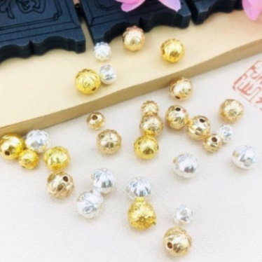 2-5-10 viên charm khắc cánh hoa 6mm mix trang sức