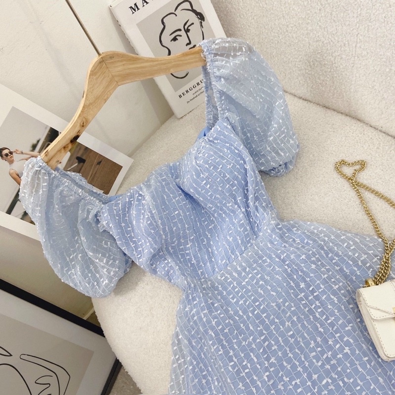 🦋Đầm Midi Xanh Ren Bi Cutou Khoe Lưng🦋