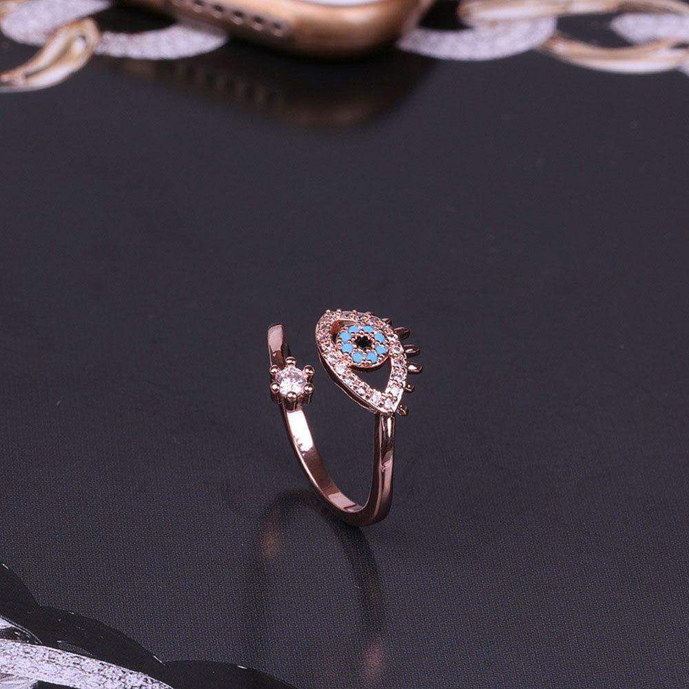 QQMALL 1 Nhẫn Mở Hình Mắt Thiên Thần Có Thể Điều Chỉnh Kích Cỡ Thời Trang Cho Nữ