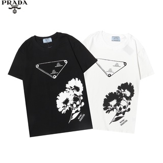 Prada Áo Thun Tay Ngắn In Chữ Logo Thời Trang Trẻ Trung