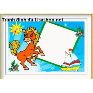 Tranh đính đá con ngựa có lồng hình yn5109